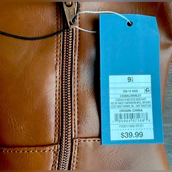 Universal Thread, Sz 9.5, Tall Brinley Cognac Boots - NWT - Picture 3 of 11